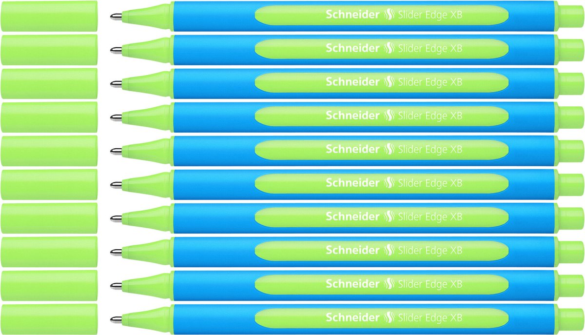 Schneider schrijfwaren schneider balpen - slider edge - xb - lichtgroen - 10 stuks - s-152211-10
