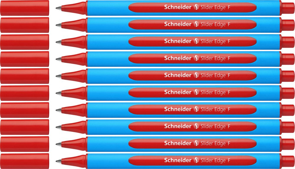Schneider schrijfwaren schneider balpen - slider edge - f - rood - 10 stuks - s-152002-10