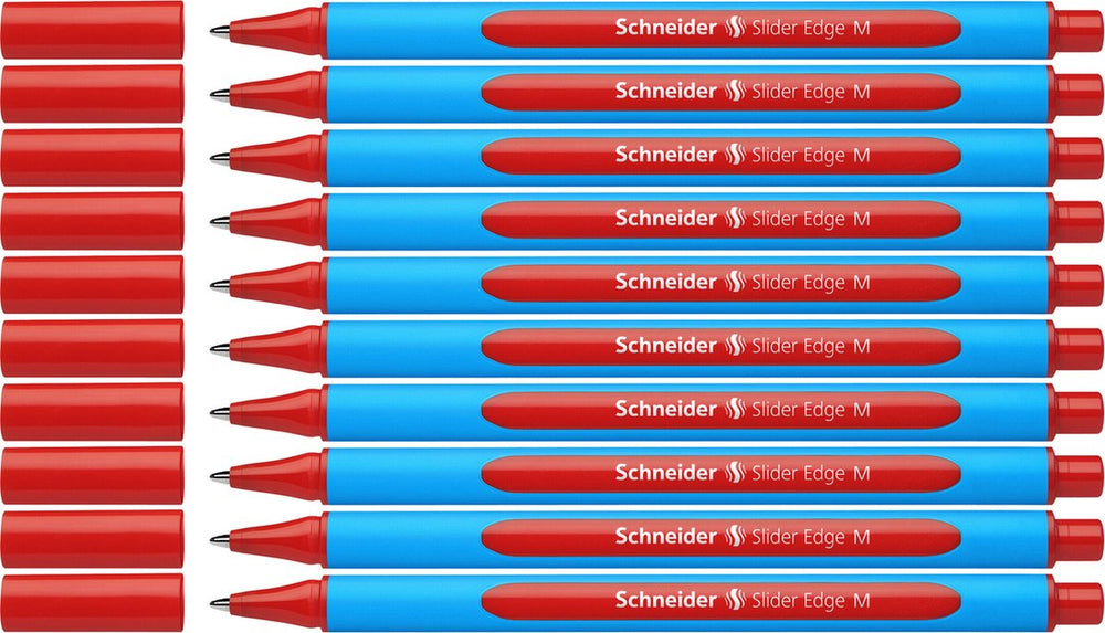 Schneider schrijfwaren schneider balpen - slider edge - penpunt m - schrijfkleur rood - 10 stuks - s-152102-10