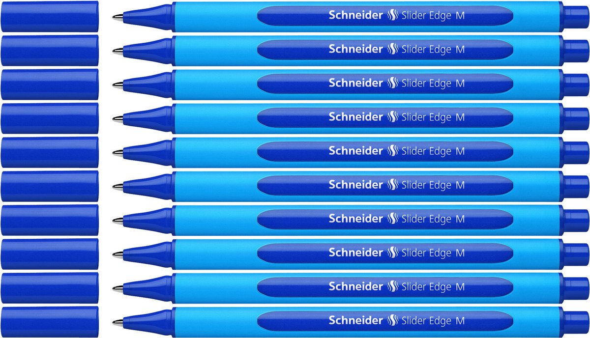 Schneider schrijfwaren schneider balpen - slider edge - penpunt m - schrijfkleur blauw - 10 stuks - s-152103-10