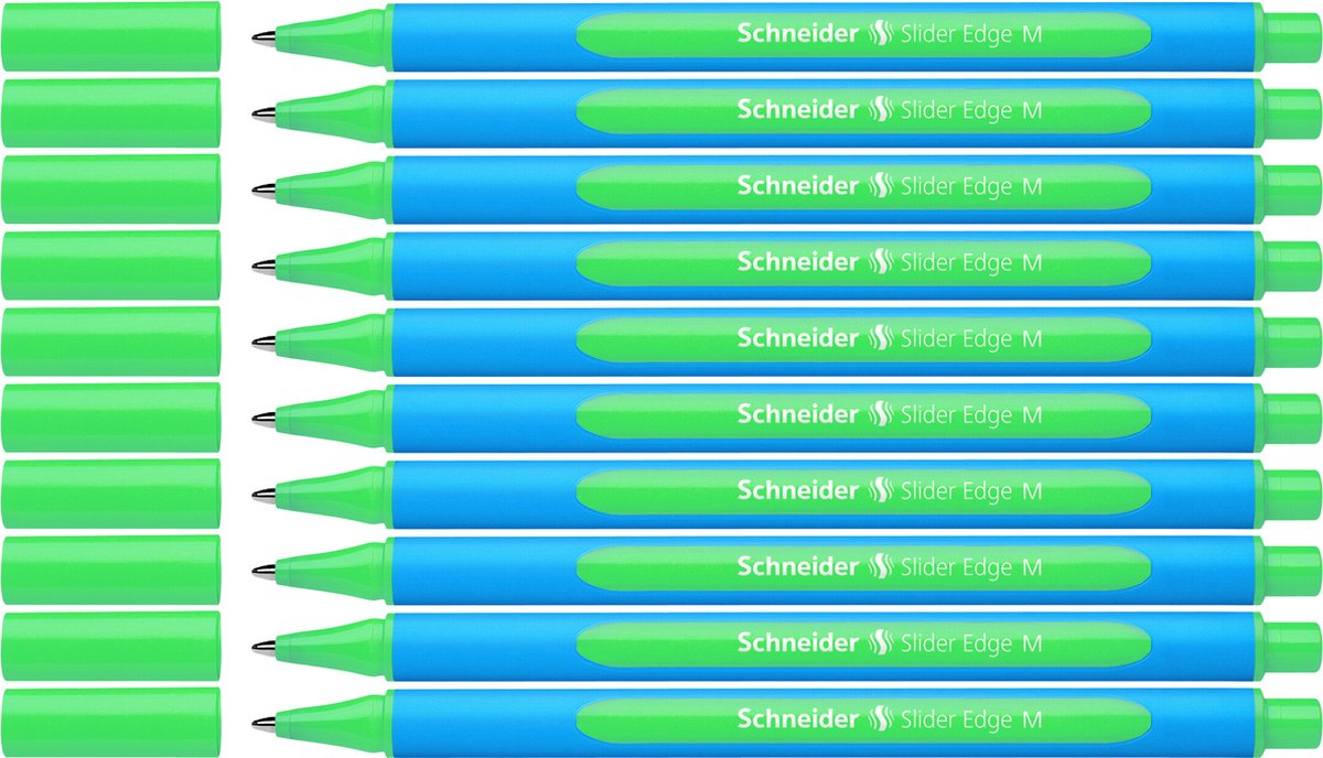 Schneider schrijfwaren schneider balpen - slider edge - m - groen - 10 stuks - s-152104-10