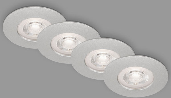 Briloner kulana - set van 4 led inbouwspots - badkamerverlichting - ø9 cm - ip44 - 4.9 w - 480 lm - 3.000 k - chroom