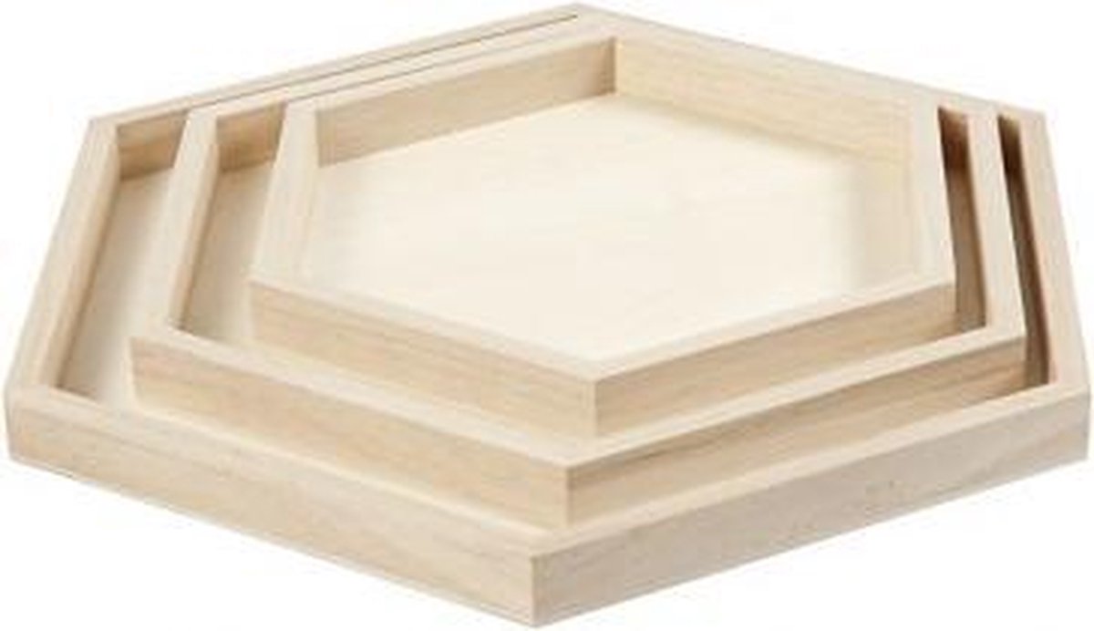 Creativ Company wooden serving trays diverse, set of 3
