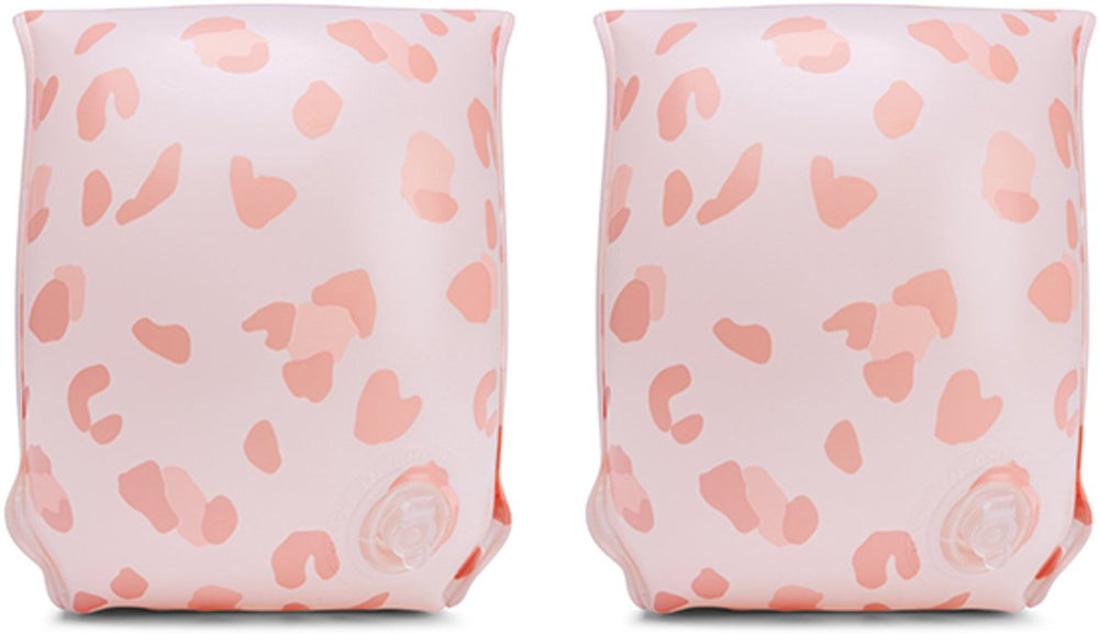 Swim essentials - zwembandjes - panterprint - zwemvleugels - 15-30 kg - 2-6 jaar - roze