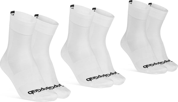 Gripgrab - lightweight sl 3pack performance zomer fietssokken 3 paar coolmax wielersport sokken regular cut - wit - unisex 41-44
