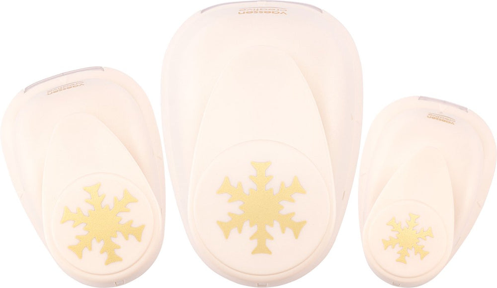 Vaessen creative pons set - figuurpons - sneeuwvlokken - 3 st. - 1,5 tot 3,7 cm