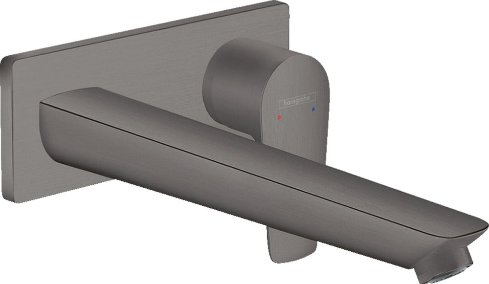 Hansgrohe talis e - wastafelmengkraan - ééngreeps bediening - met afvoerplug - 225mm maat - brushed black chrome