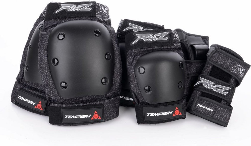 Tempish – rimz – skatebescherming – 3-pack – volwassenen – zwart – complete beschermset voor skaten – maat m