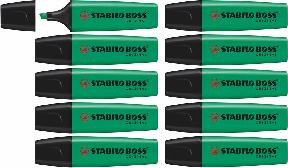 Stabilo boss original - markeerstift - hoogste kwaliteit - turquoise - doos 10 stuks