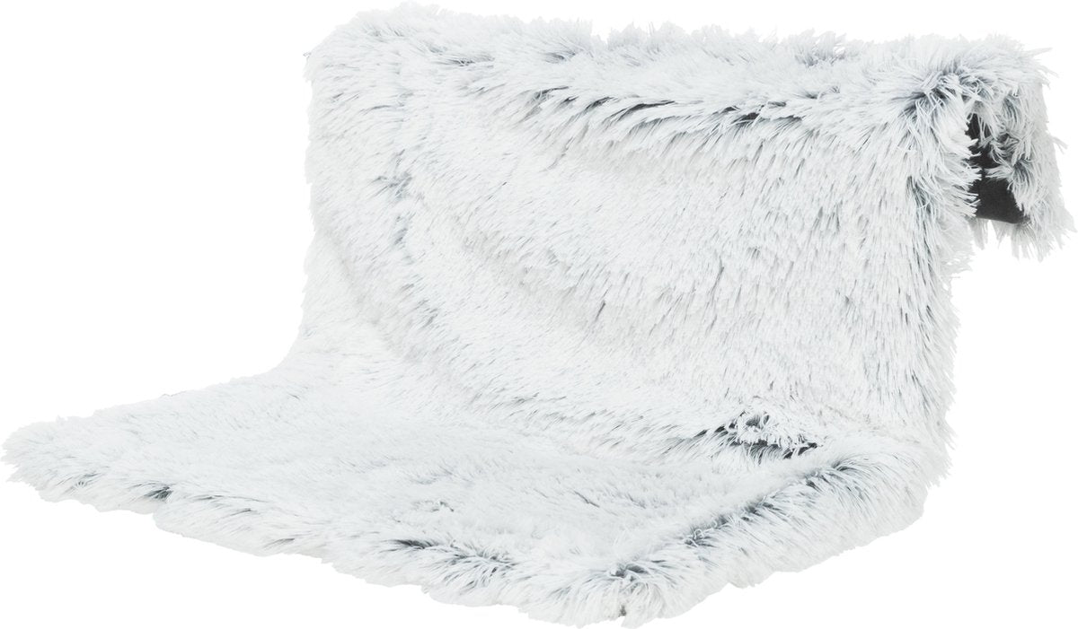 Trixie radiatorhangmat harvey langhaar pluche velours wit zwart