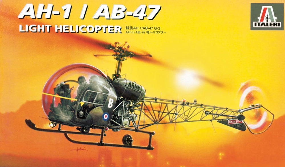 Italeri modelbouwpakket militaire voertuigen - 095 bell ah-1 ab-47 - helikopter plastic - 1:72 - modelbouw