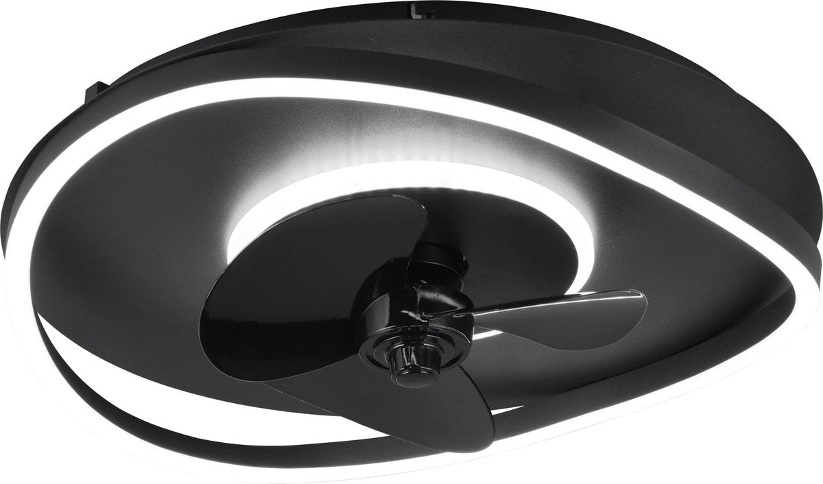Rl live your light reality sortland - ventilator - zwart mat - incl. 1x smd 30 w - licht apart schakelbaar - geintegreerde dimmer - lichtkleur instelbare - nachtlampje - dimbaar met schakelaar - geheugenfunctie - 3 snelheidsinstellingen - timer - zomer- e
