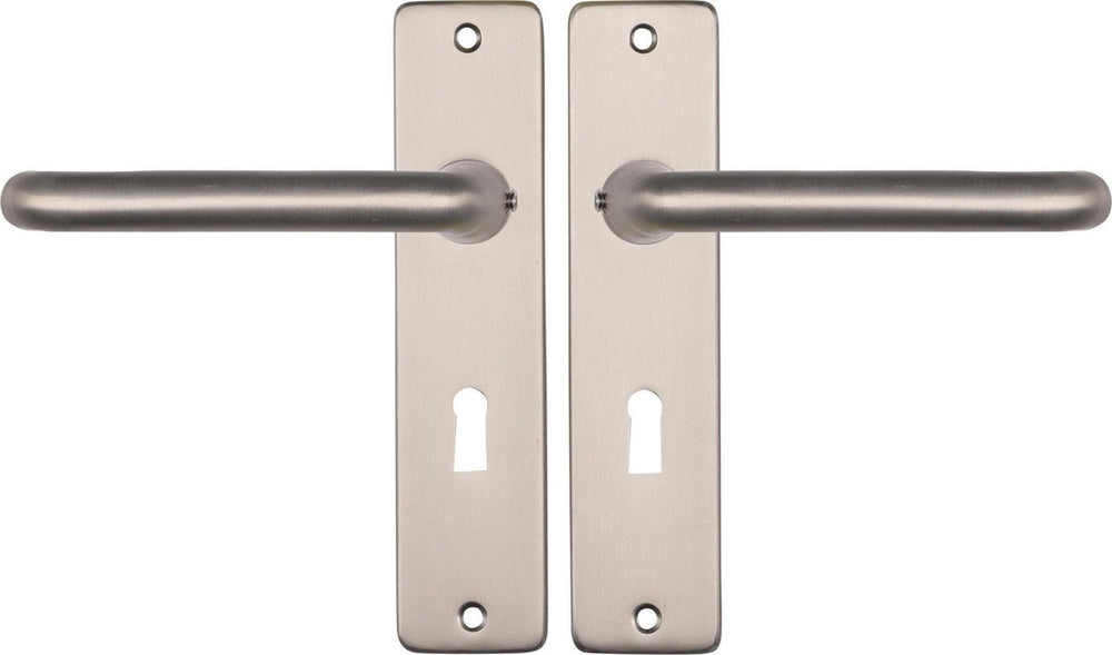 Starx deurklink zilver - rvs look – deurbeslag – deurschild met sleutelgat (sl56) – deurklink coupe