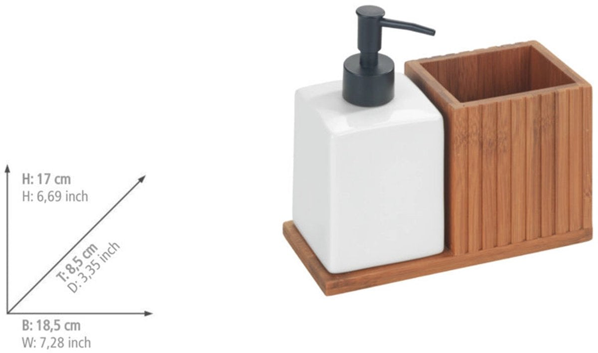 Wenko afwasmiddel en zeep dispenser met afwasborstelhouder - 500 ml