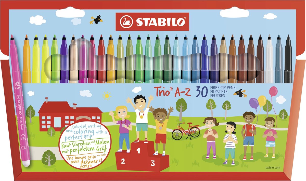 Stabilo trio a-z - felt tip pen - set of 30