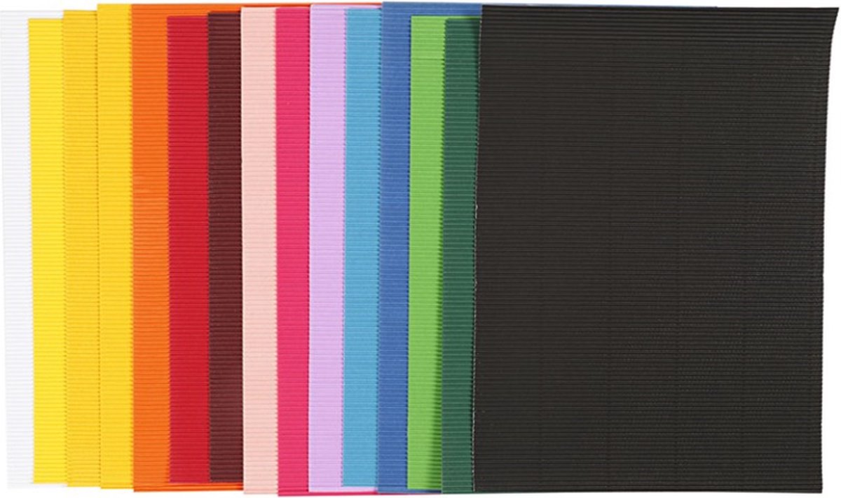 Creativ company ribbelkarton unikleurig 25x35 cm 15 vel