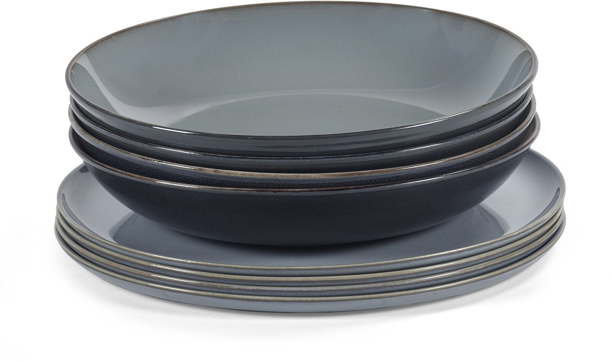 Serax - anita le grelle terres de rêves - serviesset - smokey blauw - 8 stuks