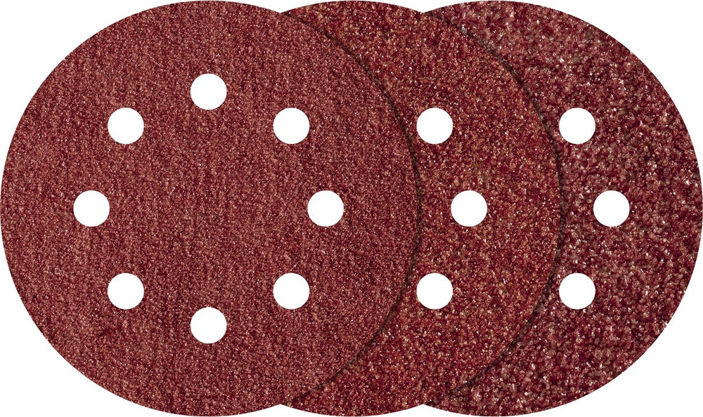 Wolfcraft - schuurpapier set 125mm – 25 stuks - korrel 80 – voor excentrische schuurmachines - 2070100