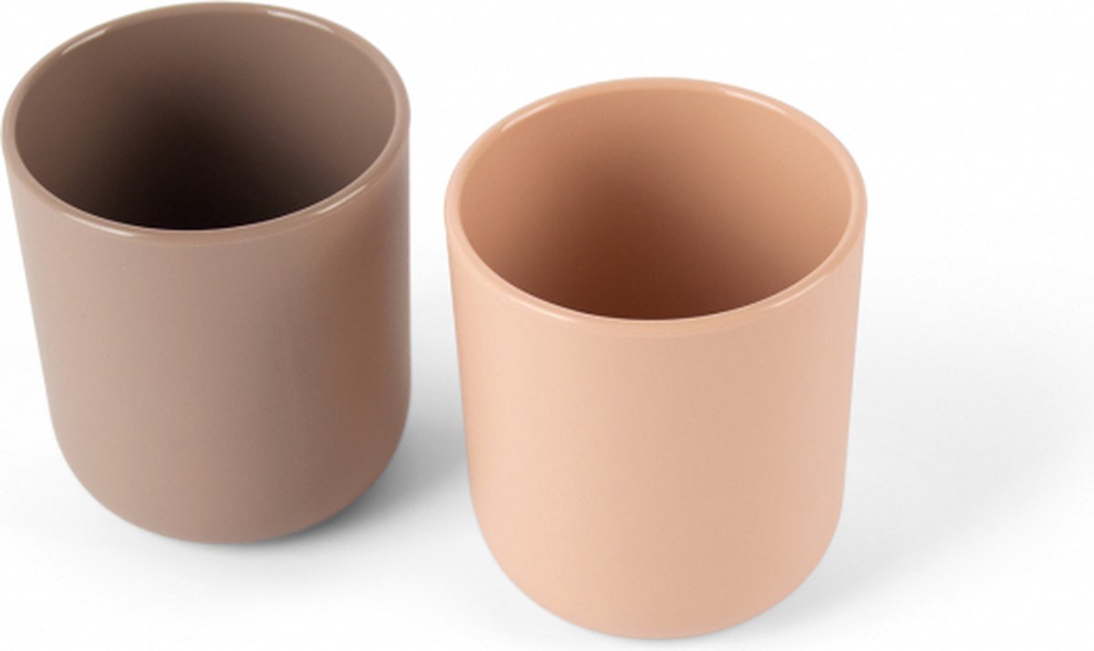 Dantoy bekerset bioplastic mokka zand baby 2-delig milieuvriendelijk.