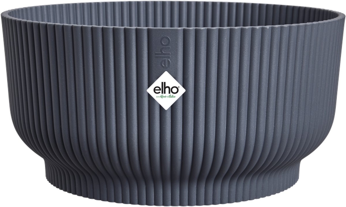Elho vibes fold bowl 25 - plantenschaal voor binnen - 100% gerecycled plastic - ø 24.9 x h 12.1 cm - antraciet