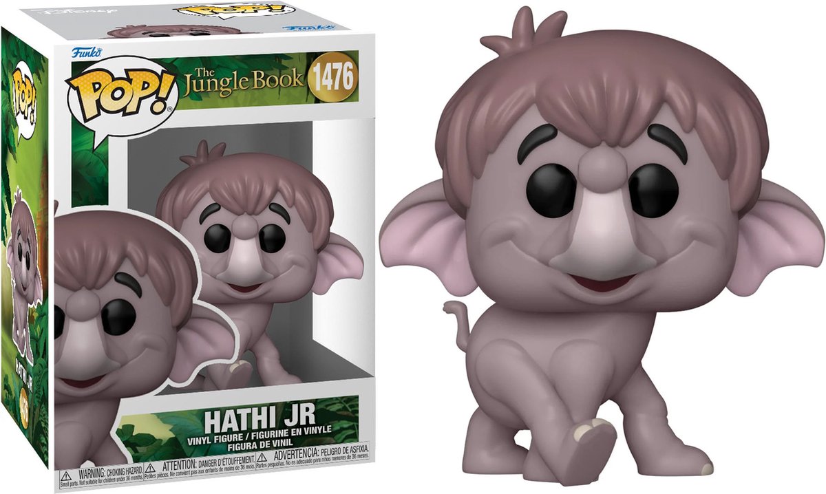 Jungle book the hathi jr. vinylfiguur 1476 funko pop! meerkleurig pvc -