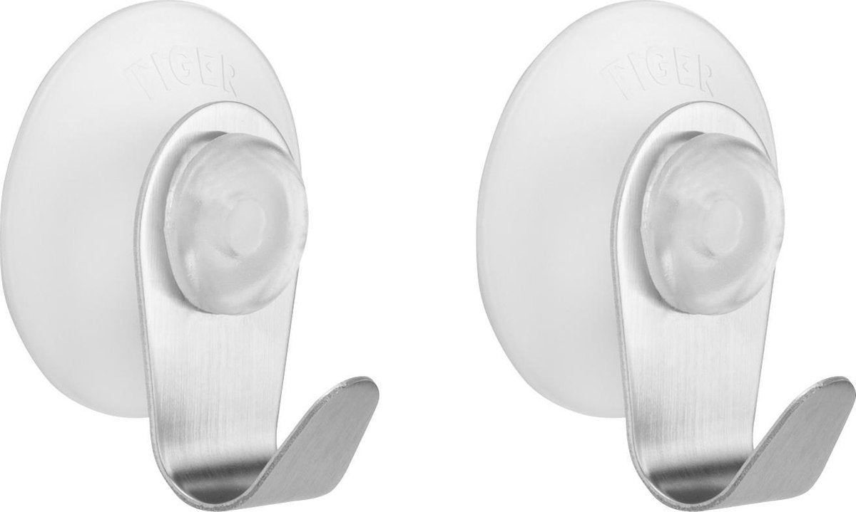 Tiger zuighaak simply set a 2 stuks 39x60x27mm rvs geborsteld