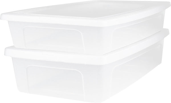 Iris clearbox opbergbox - onder-het-bed - 30l - kunststof - transparant - set van 2