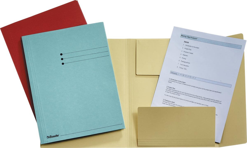 Esselte manilla 3-flap map 1033325 a4 assorti gerecycled karton 250 vel 24 x 31,8 x 2 cm 50 stuks