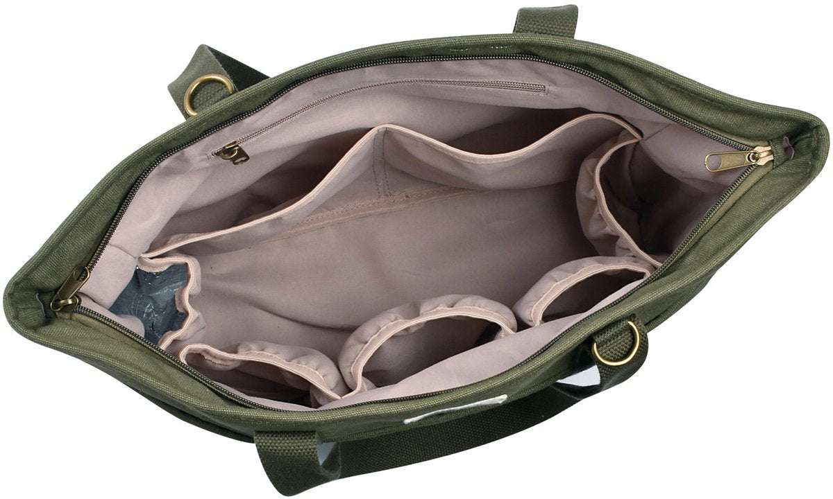 Béaba luiertas madrid – verzorgingstas met 11 vakken – inclusief verschoningsmatje isothermisch vak - beige - 22l tote bag - lichen seagrass (kaki)
