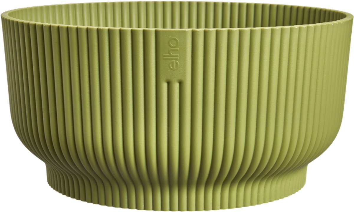 Elho vibes fold bowl 25 - plantenschaal voor binnen - 100% gerecycled plastic - ø 24.9 x h 12.1 cm - varengroen