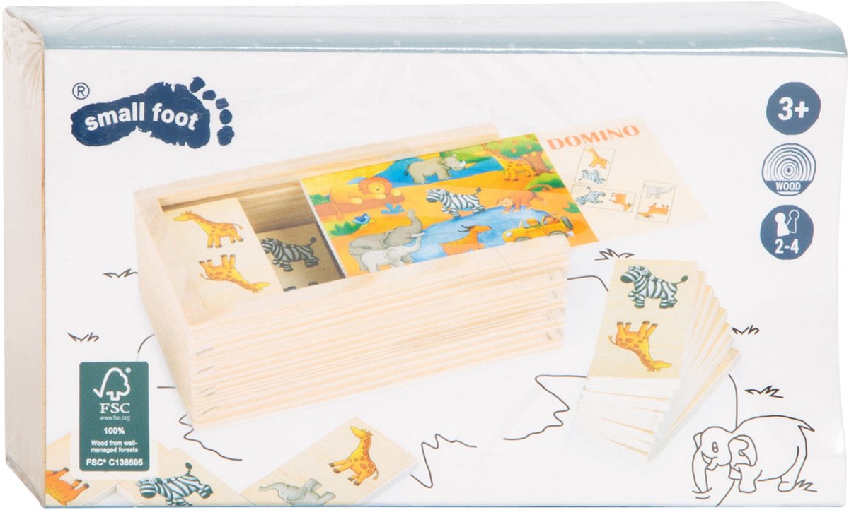 Small Foot - wooden dominoes game safari