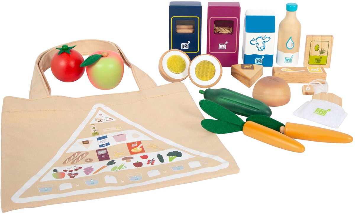Small foot - wooden play food vegetarian food set, 17 pieces.