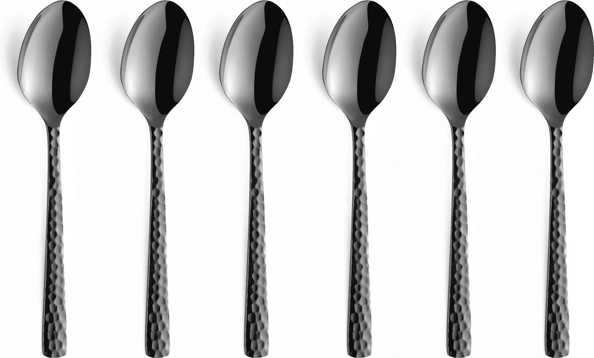 Amefa felicity - zwart - 6 theelepels - 6 koffielepels - vaatwasmachinebestendig