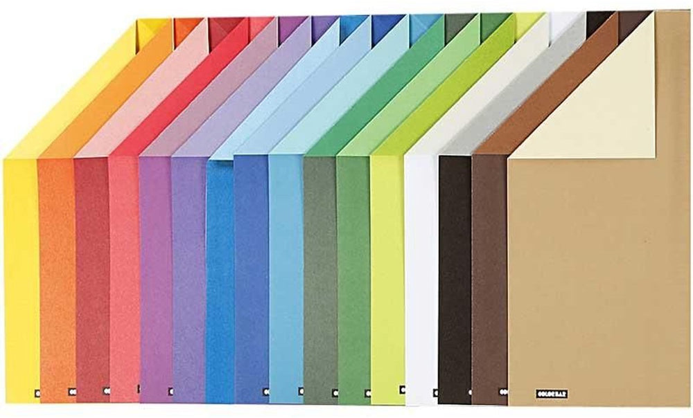 Creotime karton - a4 kleurrijk knutselkarton - diy creatief karton - papier voor hobbyprojecten - 250grams - color bar papier - set van 16 vellen