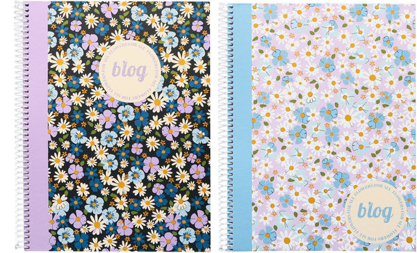 Kangaro ancor spiraalblok - b'log flowers - formaat a5 - met ruit 5mm - 2 stuks