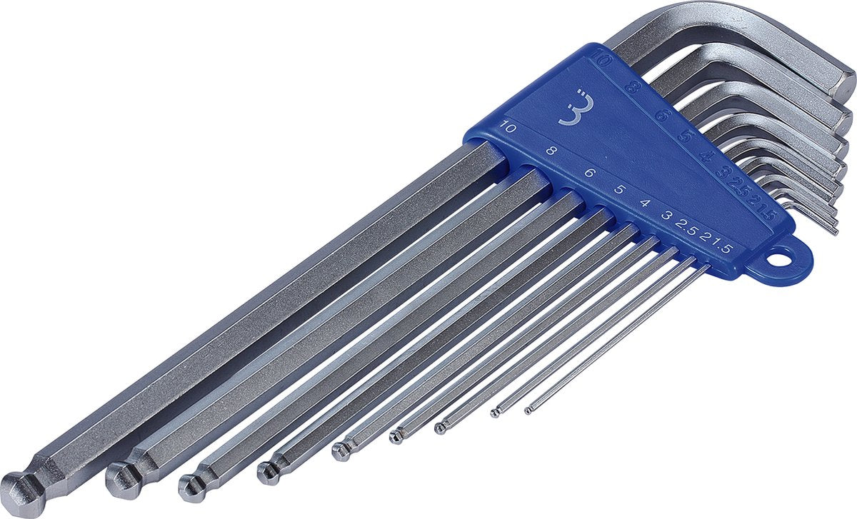 Bbb cycling hexset - inbussleutelset fiets - 1.5 tot 10 mm - 9 delige set inbussleutels van staal - fietsgereedschap - btl-118