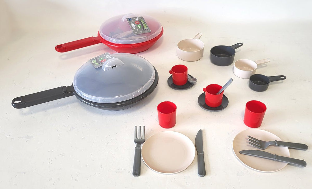 Ecoiffier 100% chefservies en bestek in pan, 19dlg.
