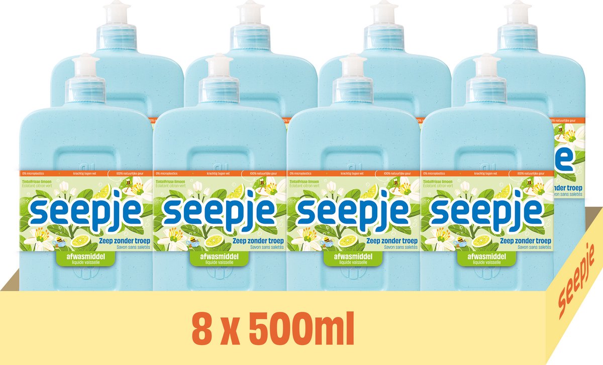 Seepje afwasmiddel - 8 x 500ml - limoen - voordeelverpakking