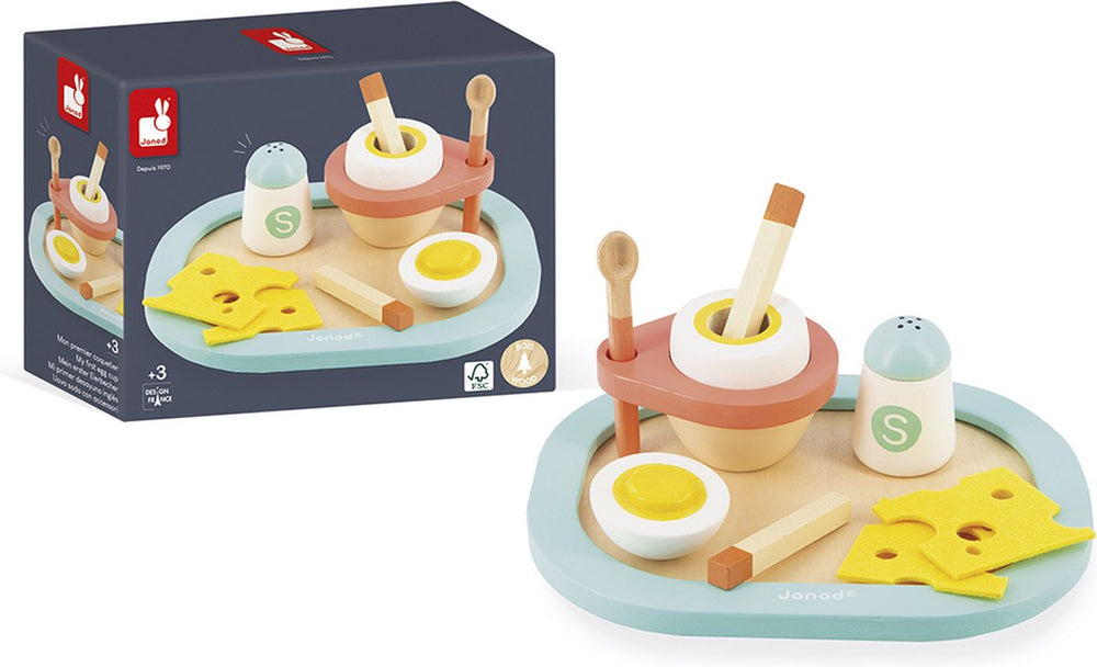 Janod - mijn eerste eierdopje - houten speelset