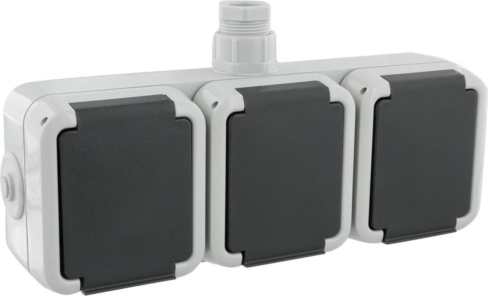 Peha spatwaterdicht contactdoos opbouw 3v horizont randaarde wartel m20
