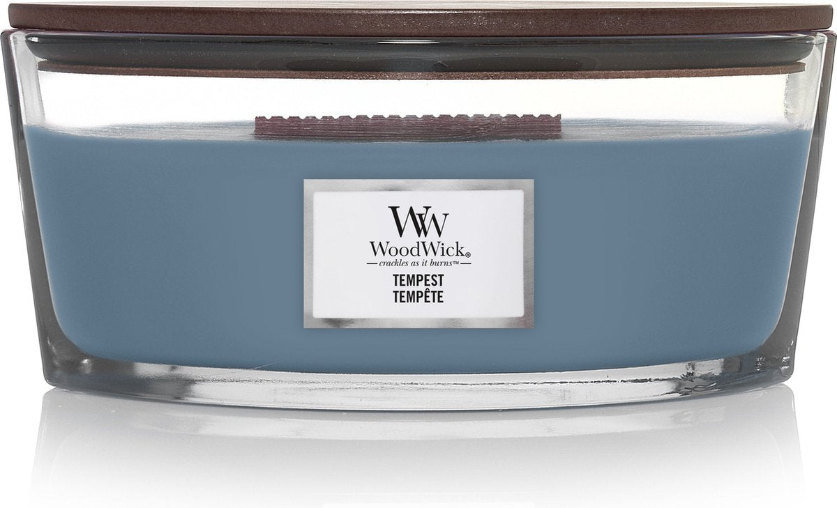 Woodwick heartwick flame ellipse geurkaars - tempest - 50 branduren