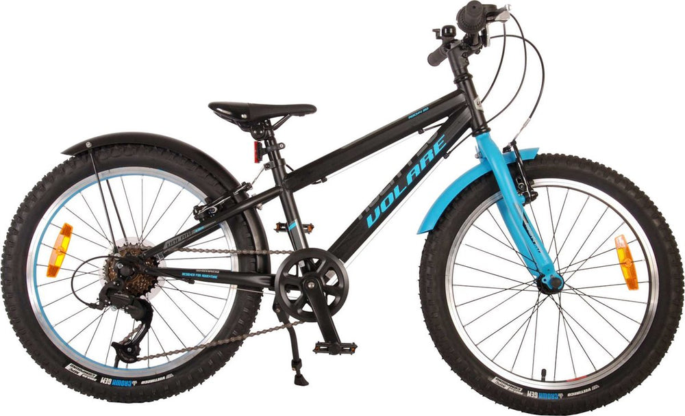 Volare Rocky Kinderfiets - 20 inch - Blauw Zwart - 85% afgemonteerd - 6 versnellingen - Prime Collection
