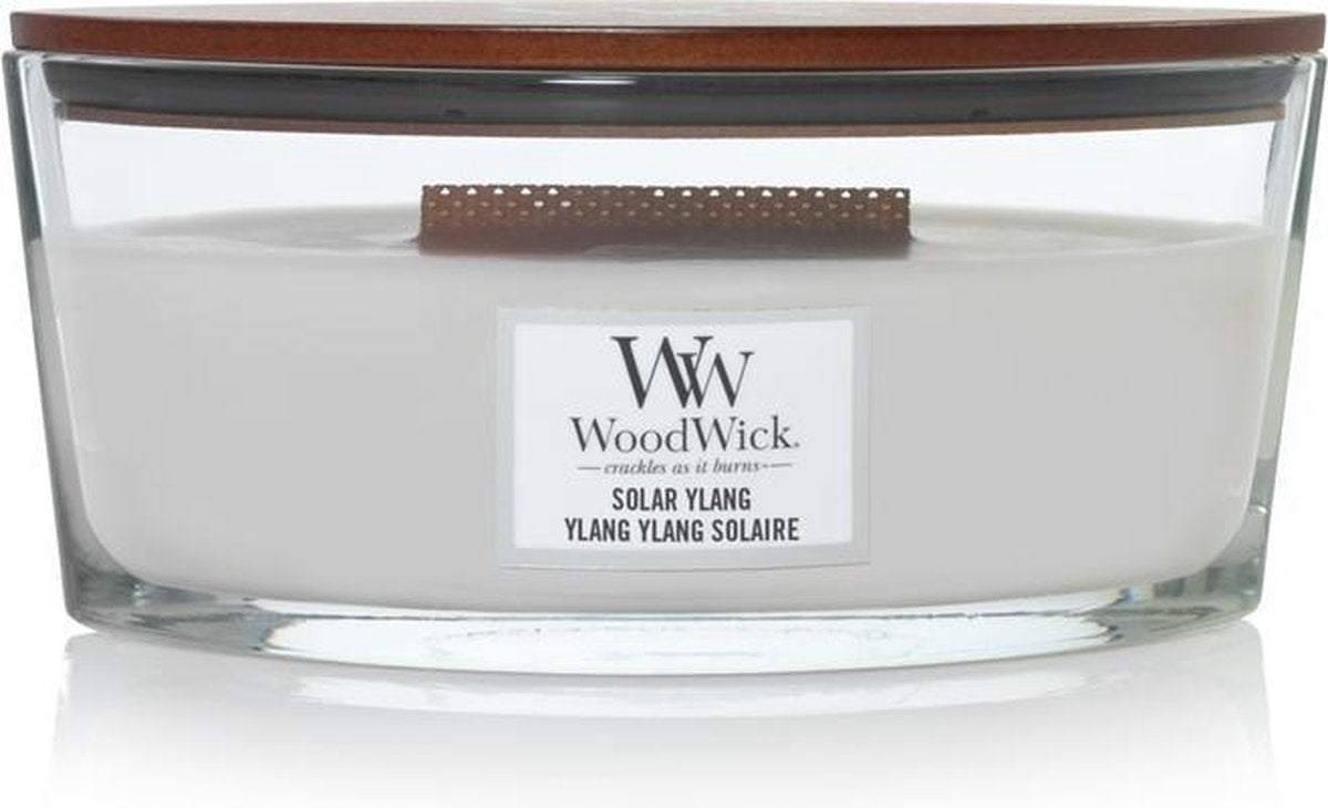 Woodwick heartwick flame ellipse geurkaars - solar ylang - 50 branduren