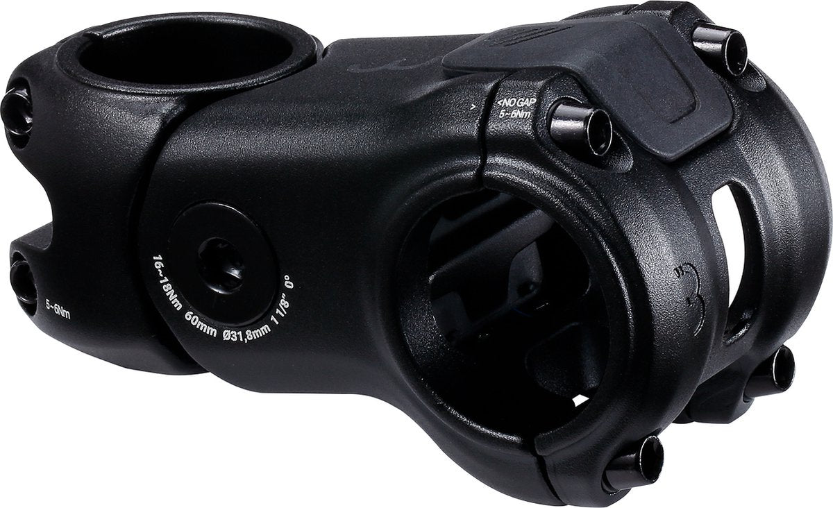 Bbb cycling actionstem - verende stuurpen racefiets, gravelbike e-bike - 31.8mm - verstelbaar 0° tot +3,5° - hoge schokabsorptie - verschillende rijposities - lengte: 60mm - bhs-52