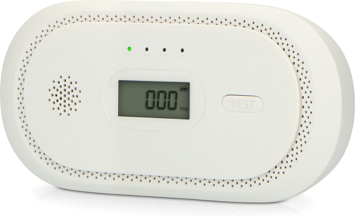 Alecto coa2650 koolmonoxidemelder met display - 10 jaar sensor - voldoet aan europese norm - wit