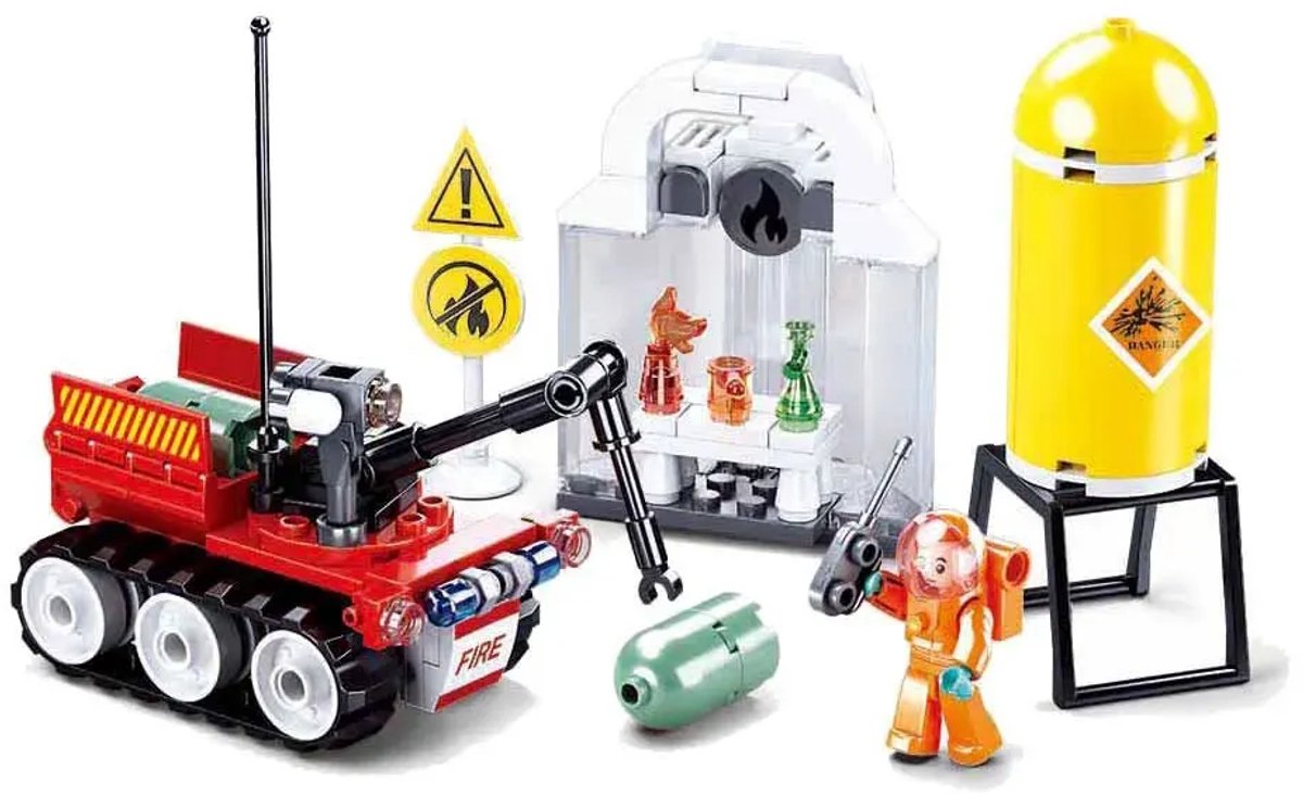 Sluban fire robot drill bouwspeelgoed kinderen vanaf 6 jaar – constructiespeelgoed modelbouw brandweer robot – bouwdoos met 130 bouwstenen en 1 minifiguur – m38-b0963