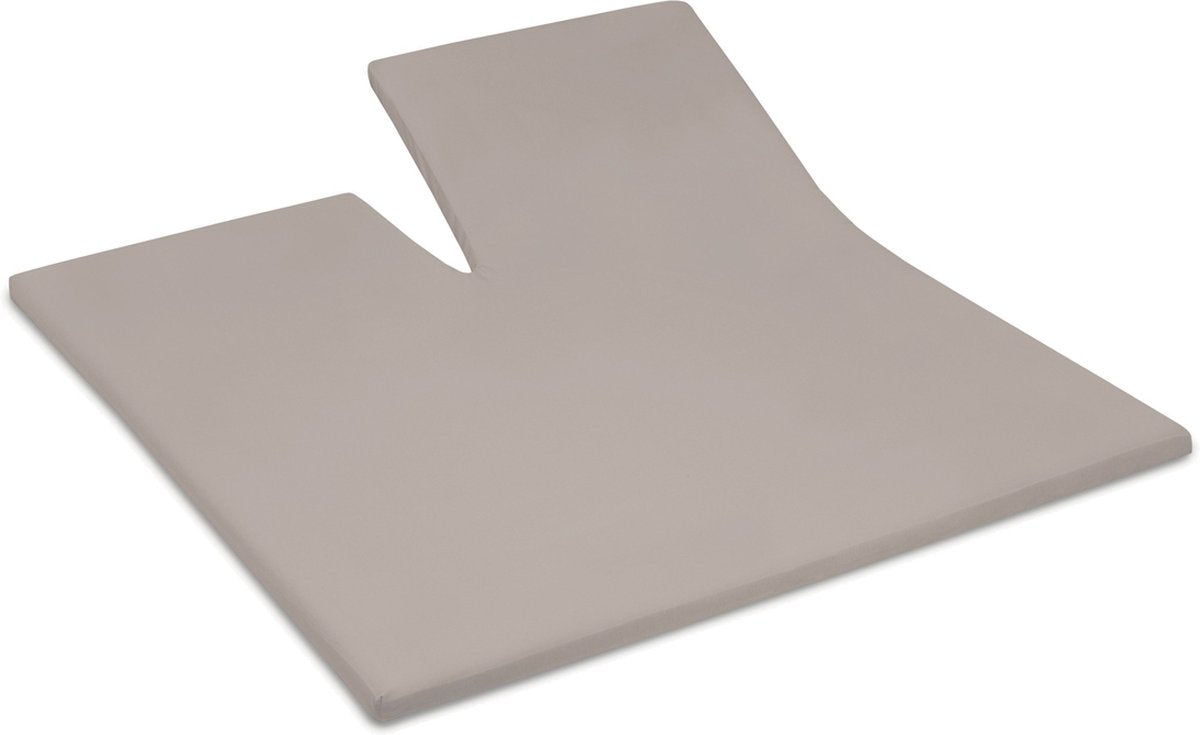 Cinderella - sundays - topper hoeslaken met split - 200x220 cm - tot 15 cm matrashoogte - 100% katoen-satijn - taupe