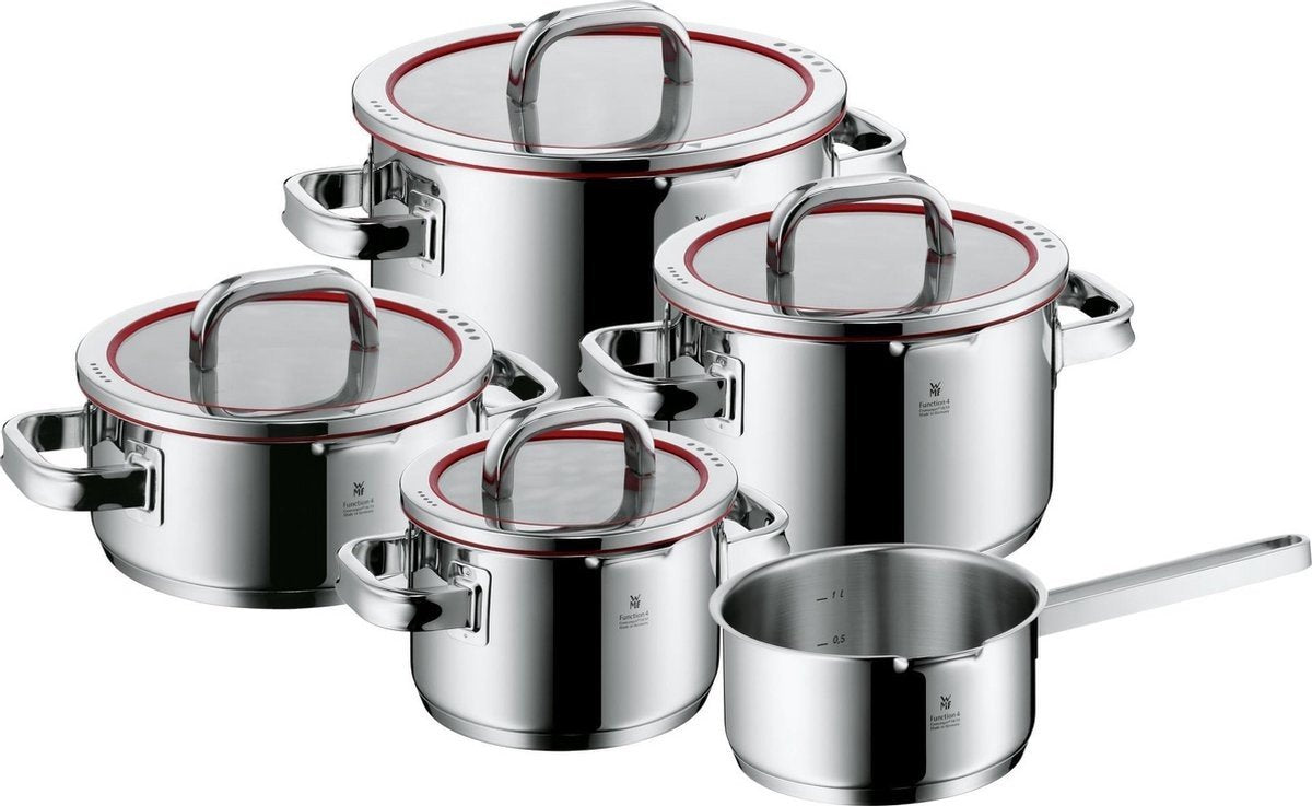 Wmf function4 - pannenset - 5-delig - geschikt voor inductie - rvs - met deksel