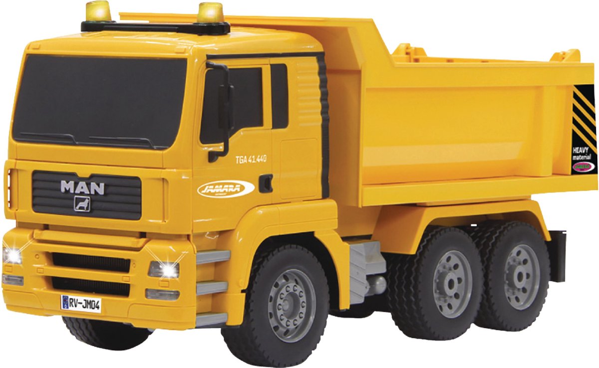 camion benne RC Man boys 2.4 Ghz jaune 1:20