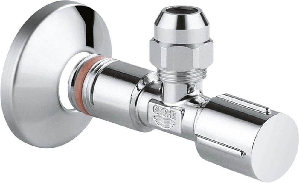 Grohe hoekstopkraan knel met teflon dichtingsring 1 2 x3 8 met metalen greep chroom